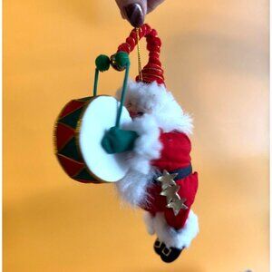 Vintage Kurt Adler Marching Band Drummer Santa Claus Stuffed Christmas Ornament